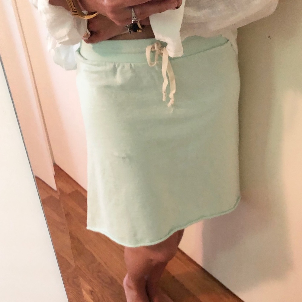 LILLA P. Mint Green French Terry Drawstring Skirt - Picture 5 of 7